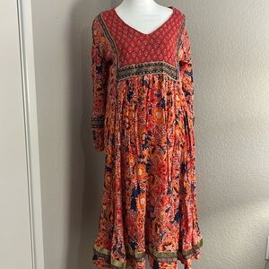 Anthropologie RD & Koko boho midi